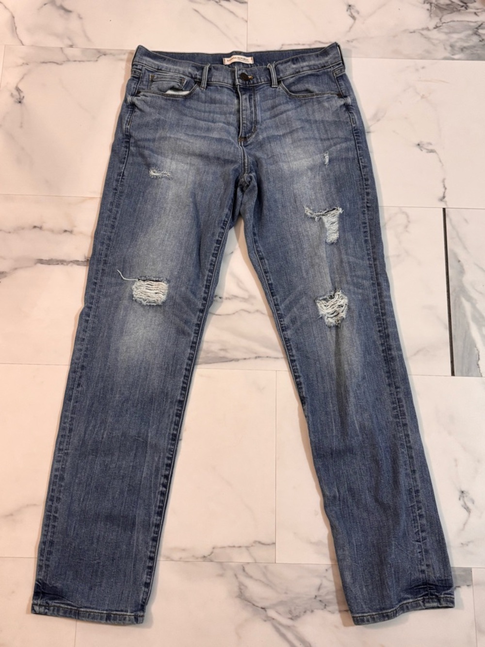 Banana Republic Distressed Straight Jeans